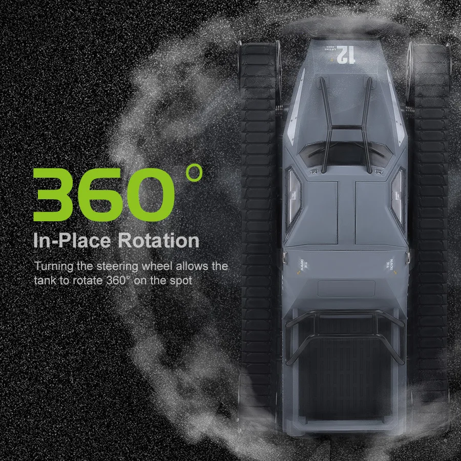 Jjrc rcank de alta velocidade com dublê deriva liga spray simulação rastreado veículo blindado controle remoto carro de brinquedo presente para meninos crianças