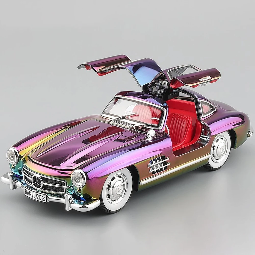Scala 1:24 300SL S320 Modello di auto sportiva Giocattolo Suono Luce Porte aperte Wgeel Sterzo Tirare indietro Modelli di veicoli Ornamenti squisiti