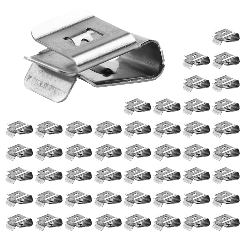 

50 Pcs Stainless Steel Cable Clips Solar Panel Wire Clip Fixed Wire Clip