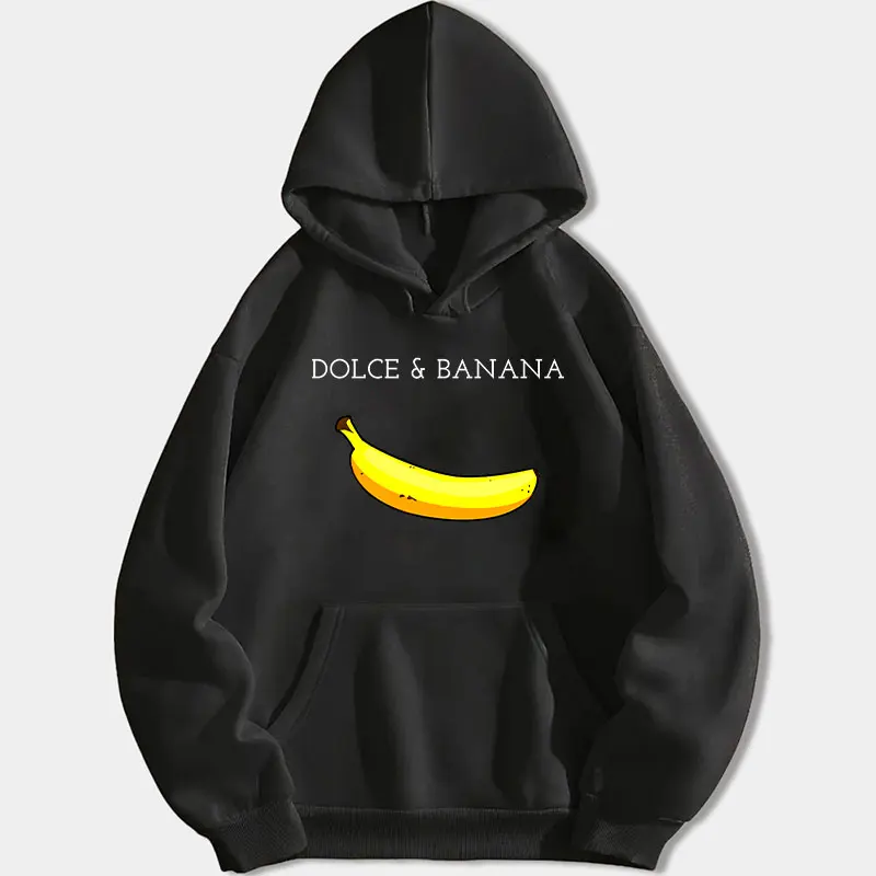 

Мужская толстовка с принтом Dolce Banana, модные повседневные толстовки, осенний свободный пуловер, топы, флисовая теплая спортивная одежда для мужчин