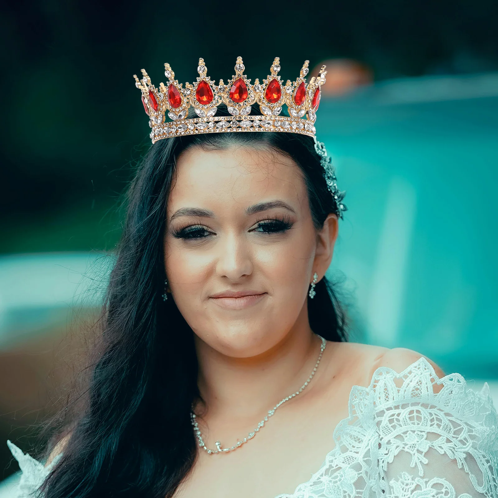 

Elegant Bridal Tiara Crown Headband for Girls Women Bride Hair Accessories Teardrop Rhinestones Vintage Comfortable