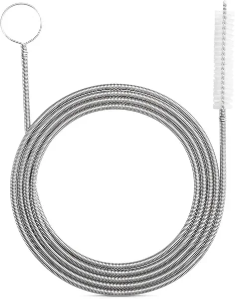 

Extra-Thick Drain Brush with Stronger Spring 61-Inch Stainless Steel and Nylon Pipe Cleaner for Flexible, Curved & Slim Holes