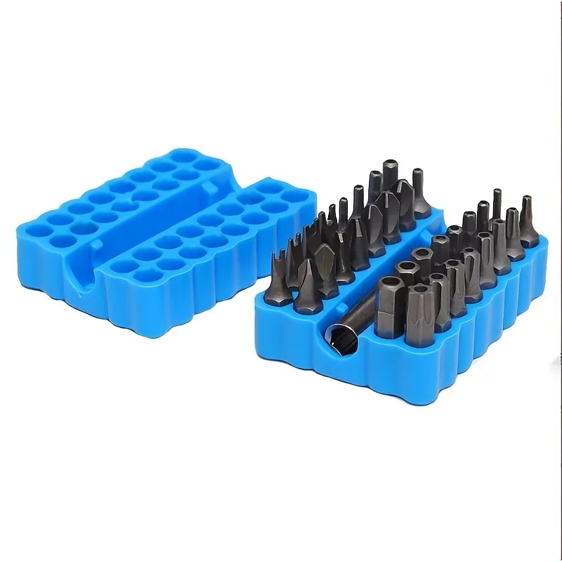 33-Piece Security Bit Set with Magnetic Extension Bit Holder - Includes Tamper Resistant, Hexagon, Metric Hex and Star Bits