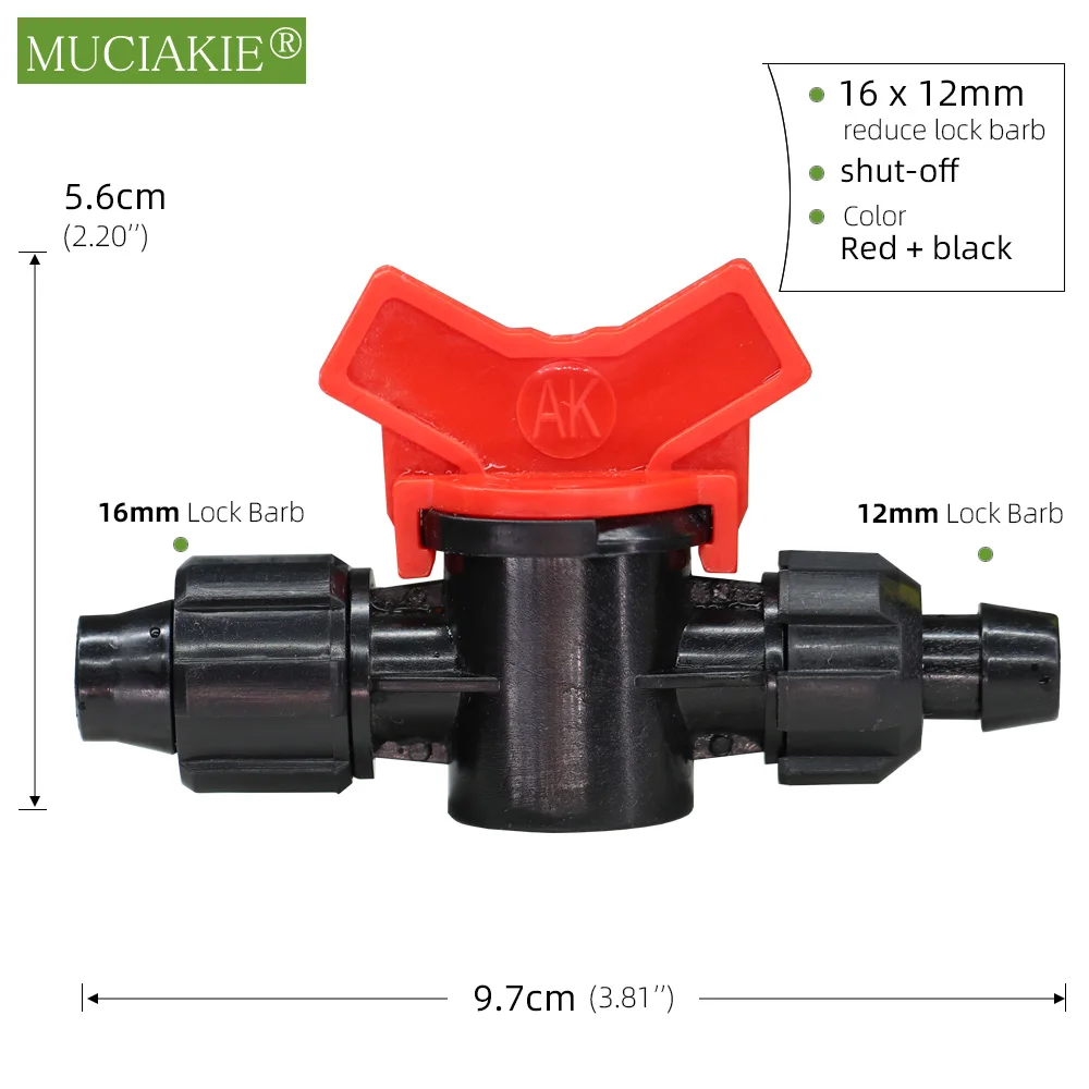 MUCIAKIE 1PC 1/2 \'\'3/4\'\' gwint równe zmniejszone podlewanie Adapter nawadnianie ogrodu zawór odcinający kroplówki armatura wspólne