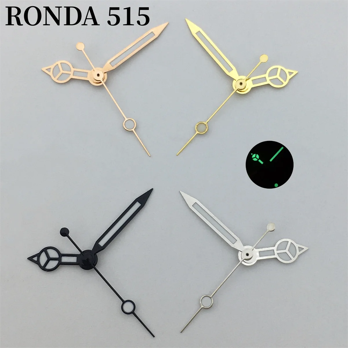 Bliger-ronda 515ムーブメント付きクォーツ時計,発光時計,シルバー,ブラック,ゴールド,ローズ,ゴールド,グリーン