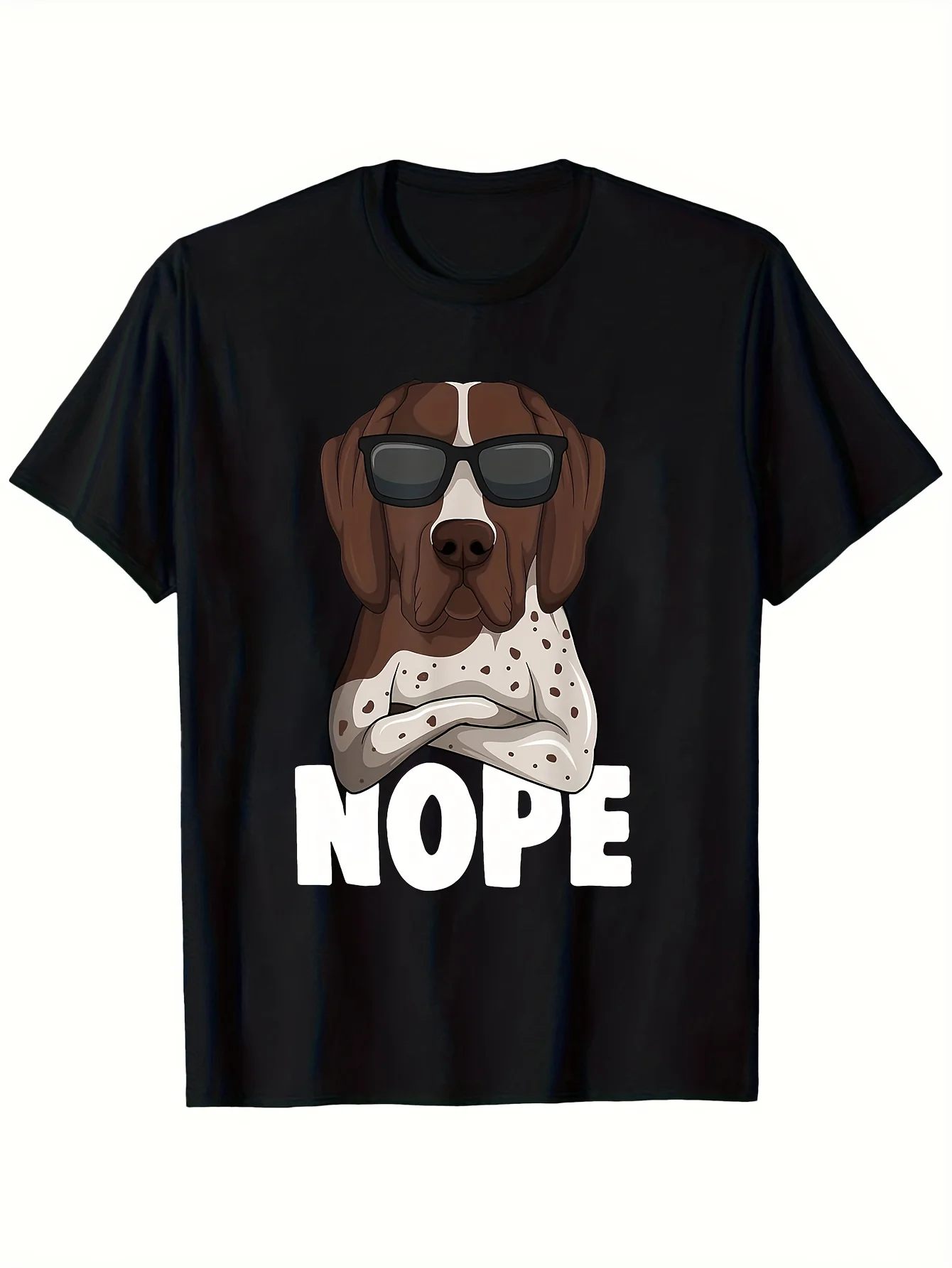 Camiseta gráfica para hombre con diseño de perro alemán de pelo corto "NOPE" - Ropa divertida para amantes de las mascotas con diseño de perro alemán de pelo corto, informal