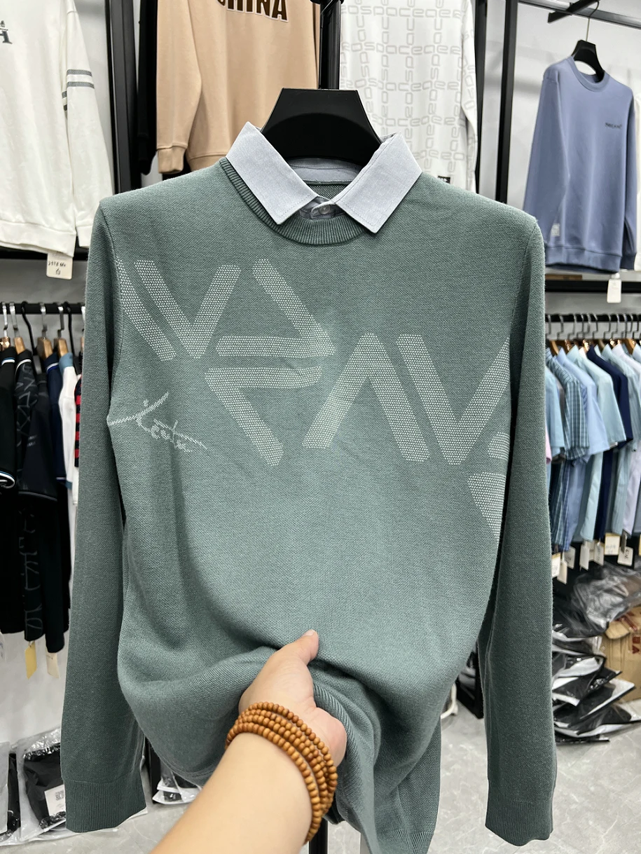 

Мужской свитер LiuJia из смесовой шерсти с воротником-стойкой, повседневный, прямой крой, базовый, для осени и зимы, для бизнеса и отдыха