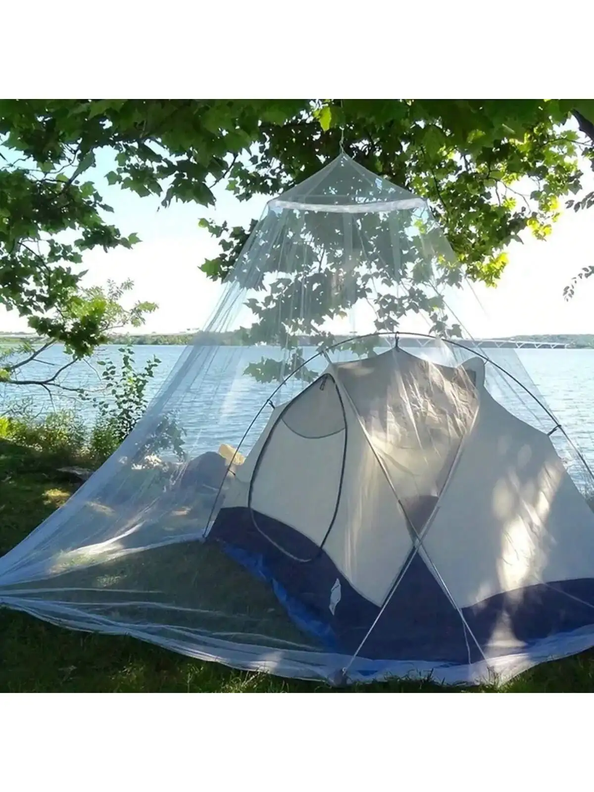 Verschlüsseltes Kuppel-Moskitonetz, Hängendes Insektenschutz-Zelt für Schlafzimmer, Camping und Sommergebrauch