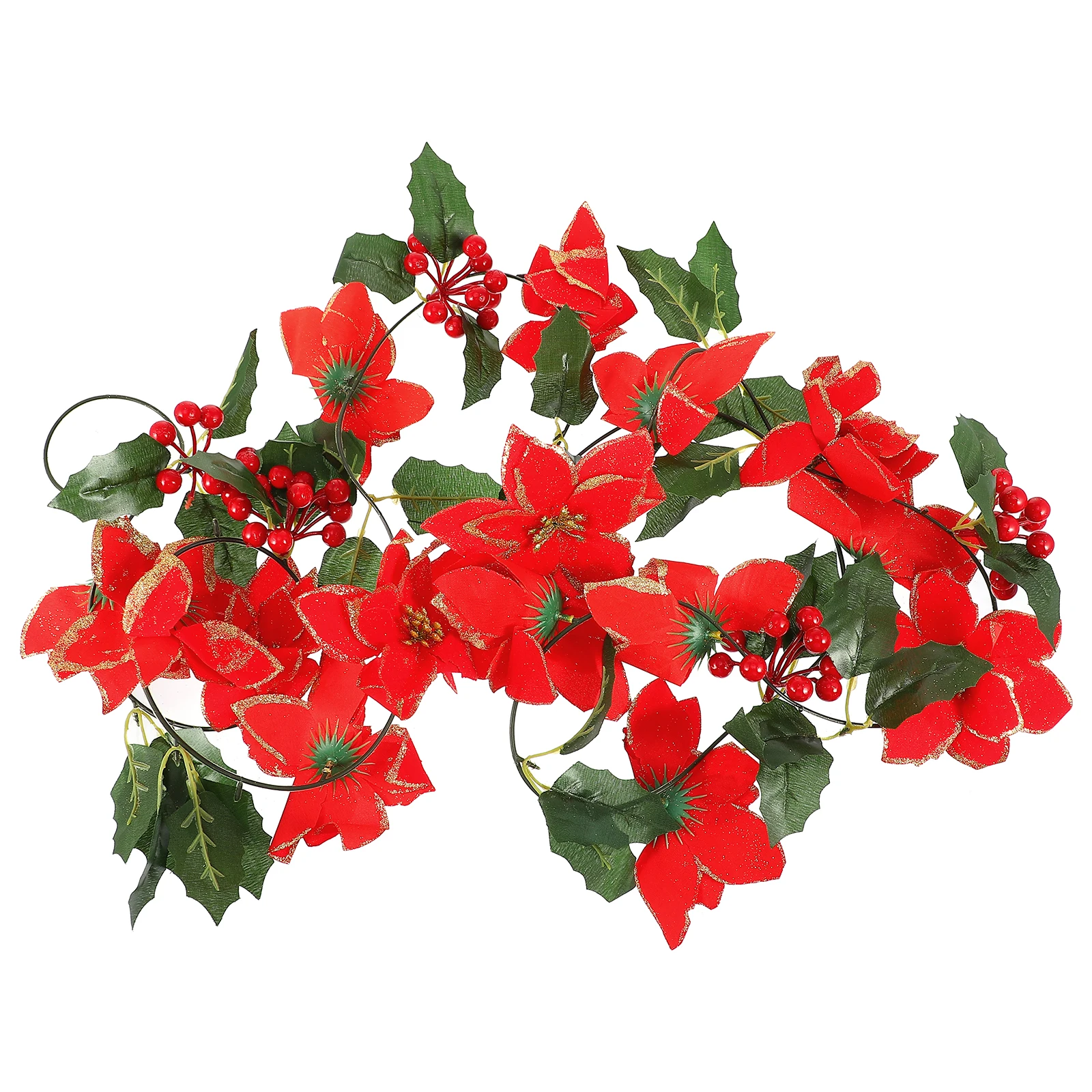 

Faux Christmas Berry Rattan Artificial Red Flower Hanging Decoration Simulation Berry Christmas nament Home Party Wedding