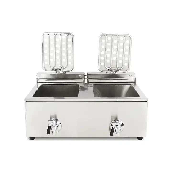 Stainless Steel Continuous Deep Fryer Pro Commercial Electric Frying Pan Station Machine For Fast