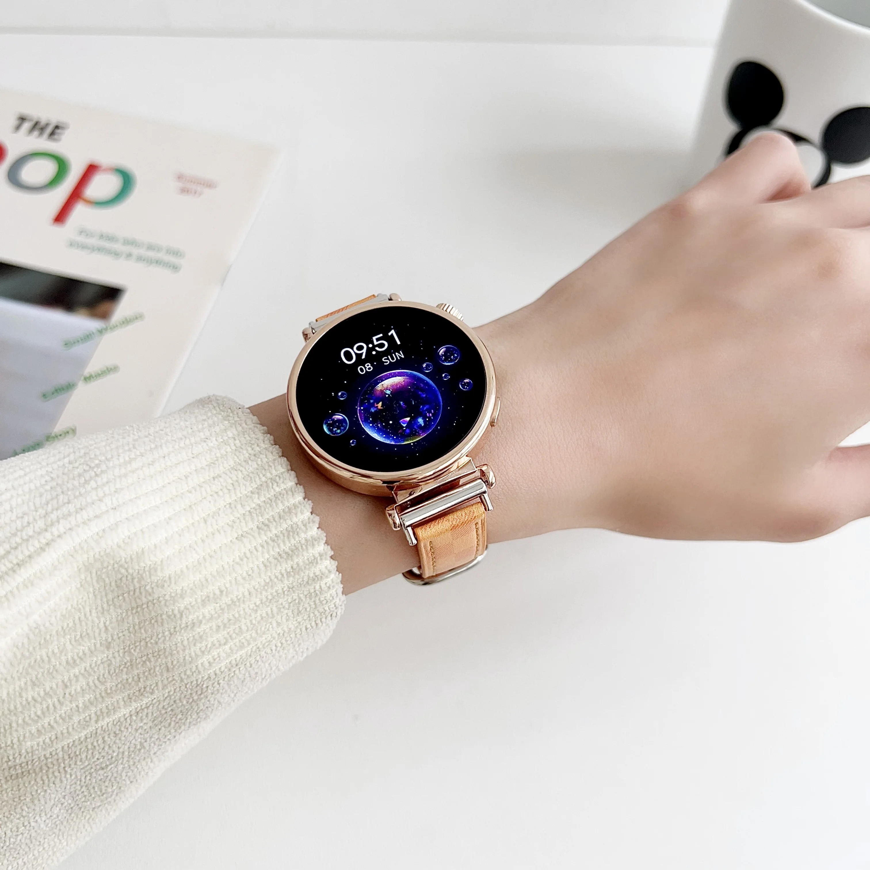 Bracelet en cuir véritable, adapté pour Huawei Watch GT4