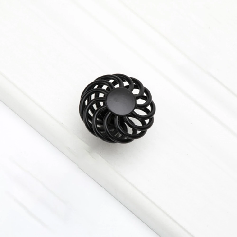 Black Birdcage Handle Pull With Screws Wardrobe Cupboard Drawer Knobs Furniture Handles Door Knob Cabinet Pullers