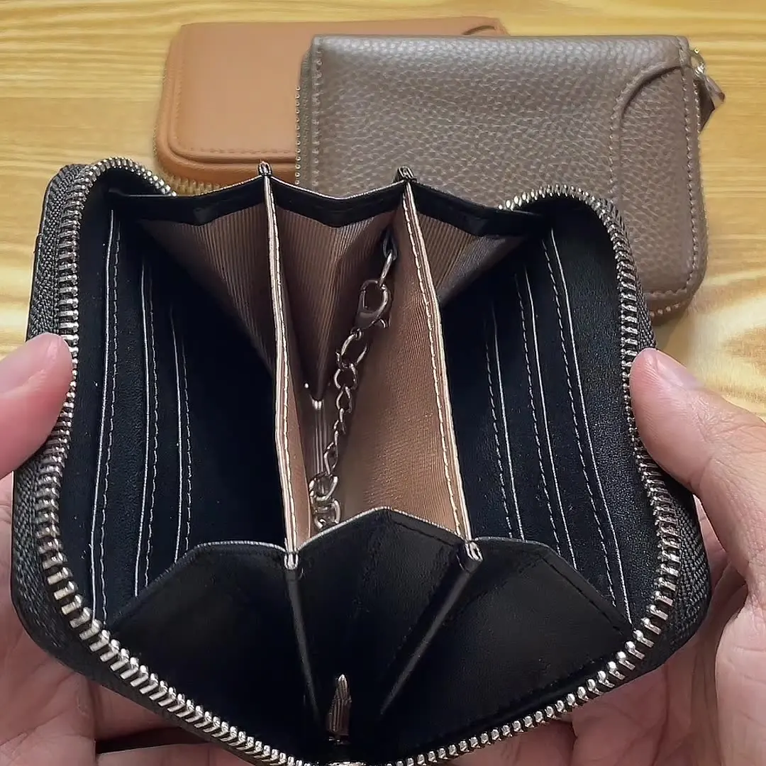 Alirattan 2026 New Multi Functional Wallet Short Multi Slot Leather Key Card Bag Women's Wallet
