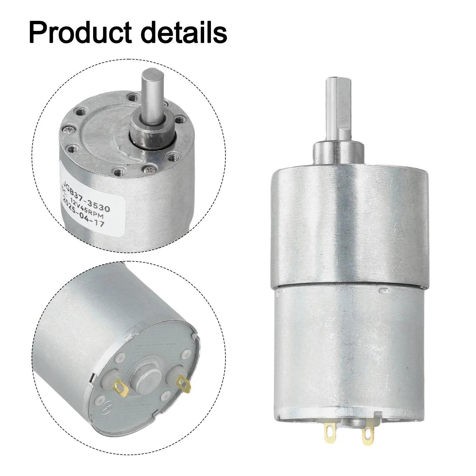 Automotive Parts Motor Reversible Rotation Shaft Diameter 6 JGB37-3530 Wound Pure Copper Rotor All-Metal Gears