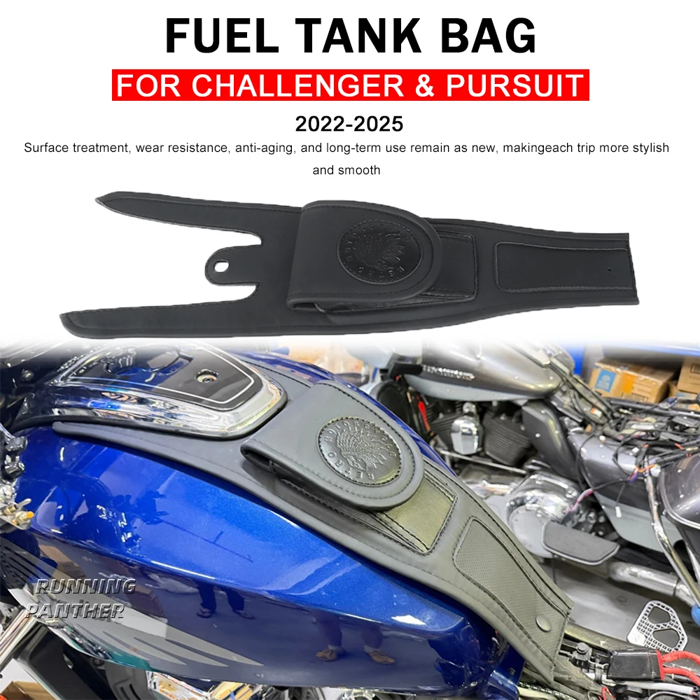 Motorcycle Accessories fuel tank packaging decorative bag storage bag FOR CHALLENGER/ PURSUIT chase race black leather 2022-2025