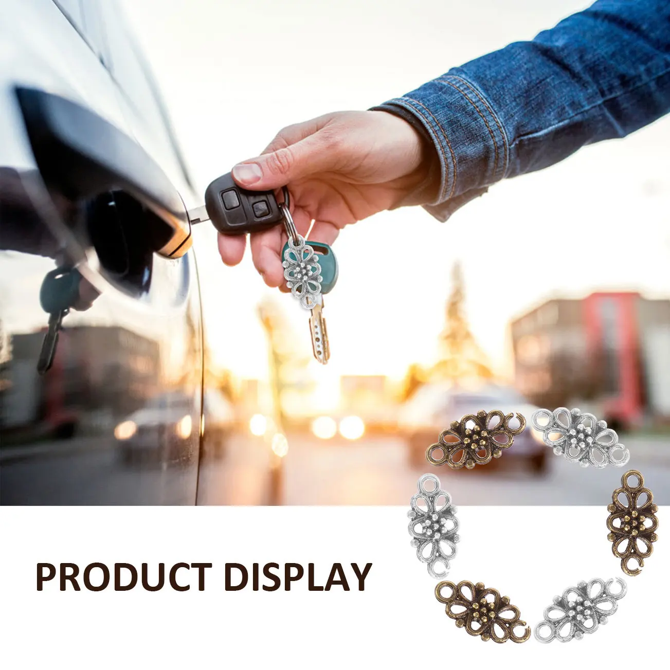 

100 шт. ретро-подвесок в форме цветка, полые, для изготовления украшений своими руками, бусины для ожерелий, серебро, бронза