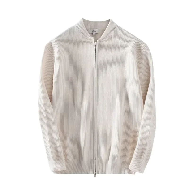 Maglione lavorato a maglia con scollo a V da uomo manica lunga tinta unita primavera autunno moda maglieria casual cardigan lungo transfrontaliero