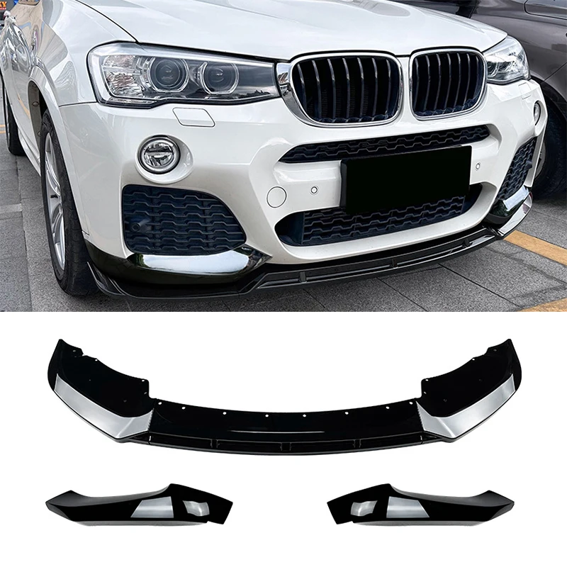 

For BMW X3 F25 X4 F26 LCI M Sport 2014-2017 Spoiler Diffuser Splitters Body Kit Aprons Cover Guard Trim Car Front Bumper Lip