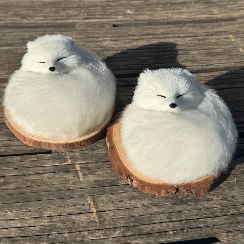Genuine Kudoll White Spirit White Fox Plush Pendant, Imitation Mink Fur Fox Doll Keychain, Cute Bag Hanging Ornament, Hand‑Made