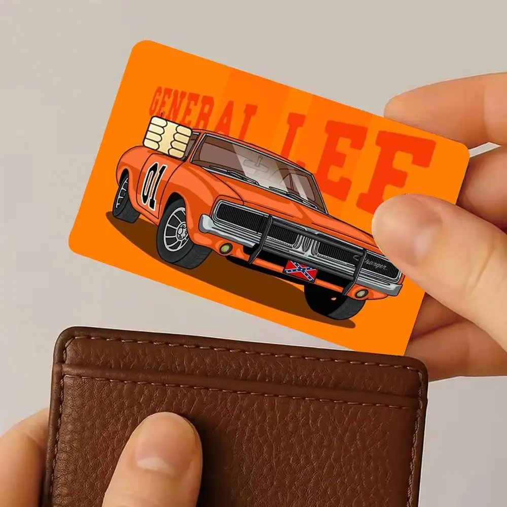 General Lee 01 Dukes Of Hazzard  Credit Card HD Stickers Game Card Decal Small Chip Waterproof Sticker Gift