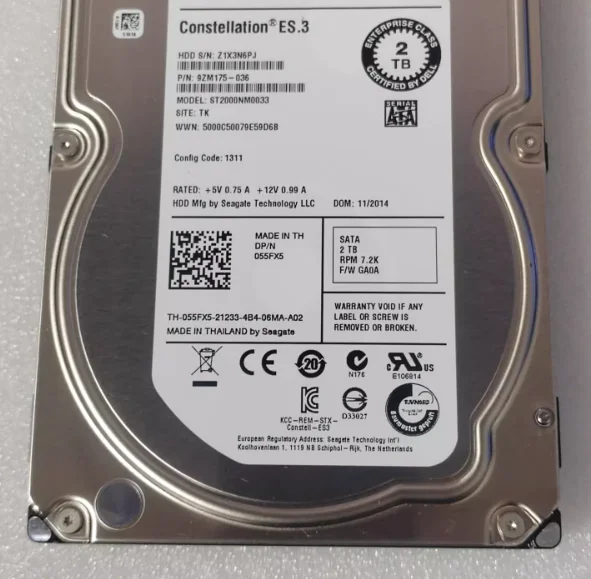 

For 055FX5 ST2000NM0033 2T SATA 7.2K ES.3 server hard drive