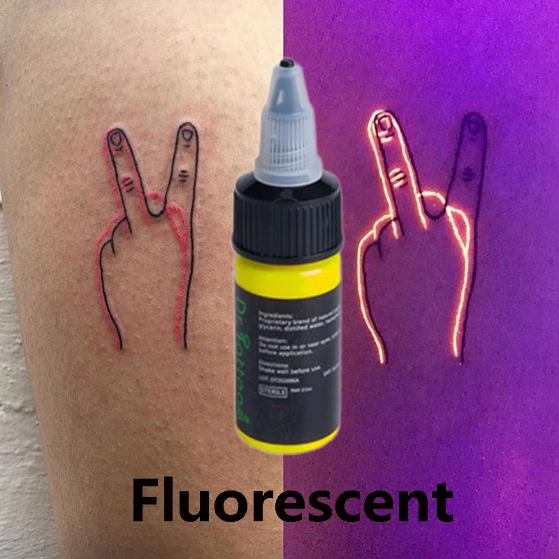 Inchiostri per tatuaggi UV pigmento 8 colori Microblading semipermanente professionale facile da colorare corpo 15ML tatuaggio fluorescente a luce