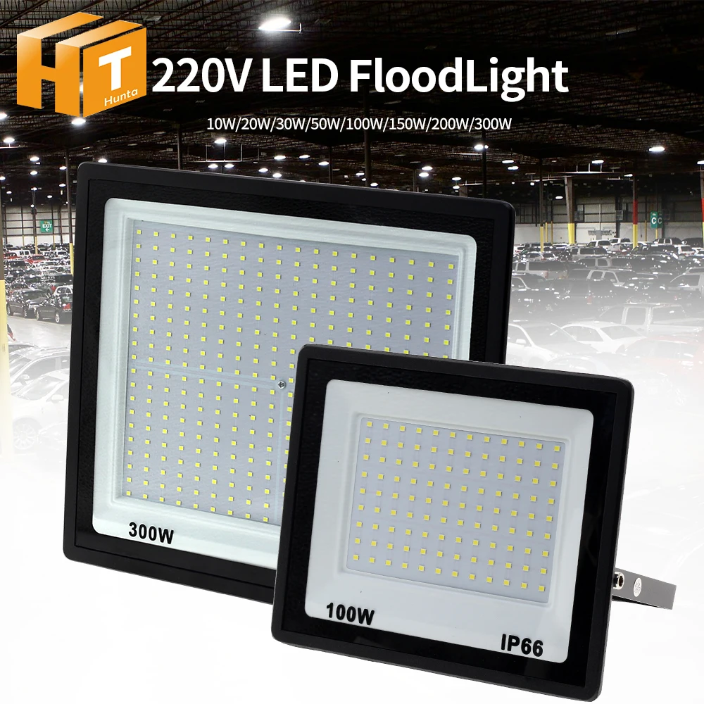 

220 В светодиодный прожектор 100 Вт 150 Вт 200 Вт 300 Вт 144 шт. SMD2835 высокая яркость IP66 для садового уличного наружного освещения