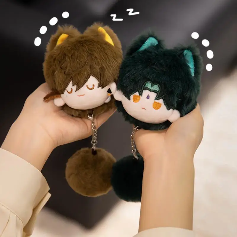 Mihoyo Genshin Impact Pluszak z ogonem w kształcie kuli włosów, breloczek, zawieszka do plecaka, dekoracja, pluszaki dla chłopców i dziewcząt, prezent