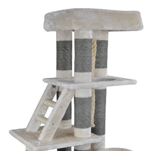 cat tree cat scratching post scratcher furniture wood cat tower with toys hammock caves and stairs