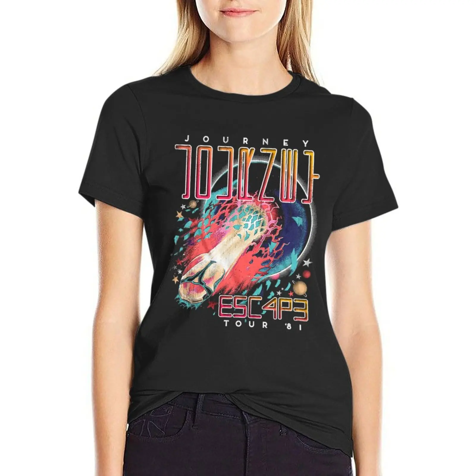 Escape Tour 81 Journey T-Shirt sports fans customizeds plus size tops blanks t-shirt dress for Women long