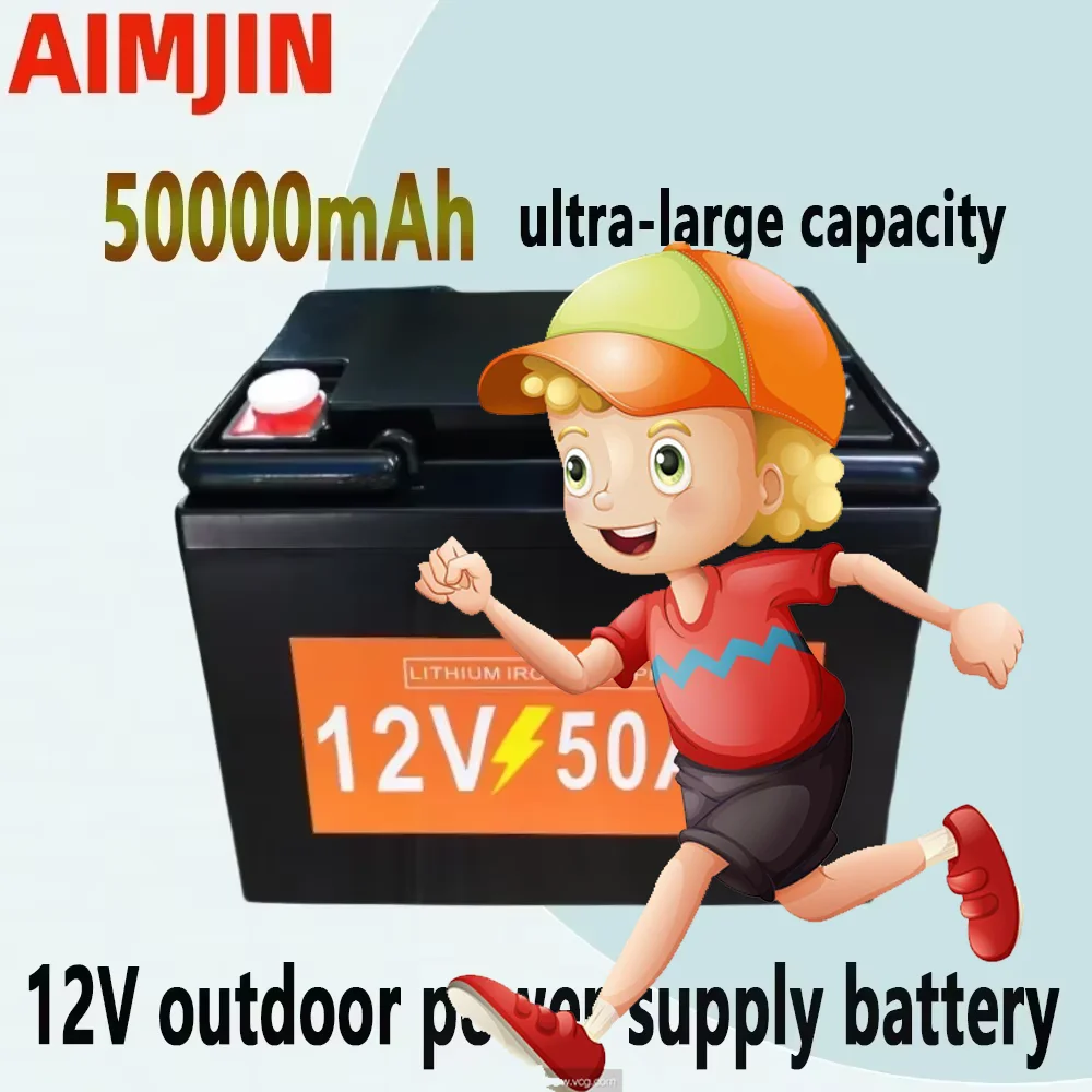 

12V 50Ah LiFePO4 Battery Pack with BMS and power suitable for outdoor portable backup power supply