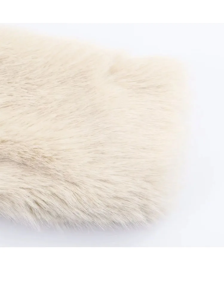 HH Giacca calda invernale da donna nuova moda con pelliccia artificiale a maniche lunghe mezza tinta unita cappotto corto giacca allentata casual