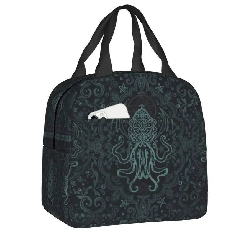 Cthulhu Mythos HP Lovecraft Thermal Insulated Lunch Bags Horror Movie Monster Portable Lunch Container for Picnic Food Box