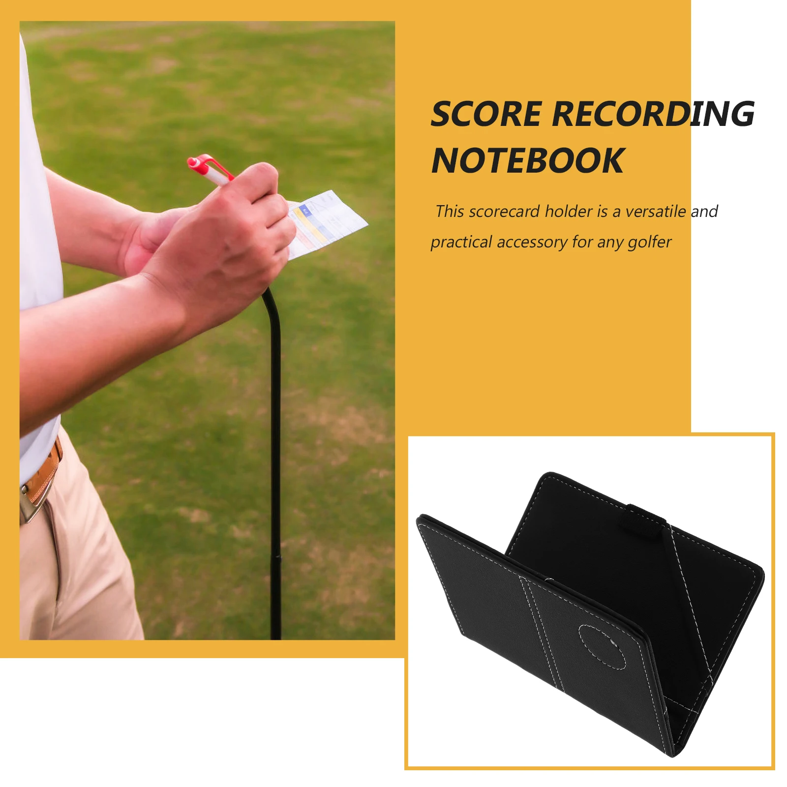 

Luxury Pu Portable Golf Scorecards Holder Durable Scorebook Cover Stylish Golfing Recording Tool Lightweight Scoring Supply