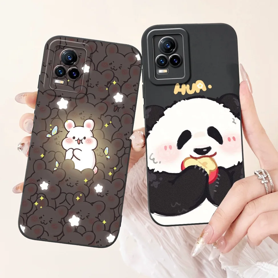 For Vivo V21 V2066 V21E V2061 Back Cover For Vivo V21 V21E 5G Case V2050 V2055 Fashion Butterfly Cute Shockproof Silicone Bumper