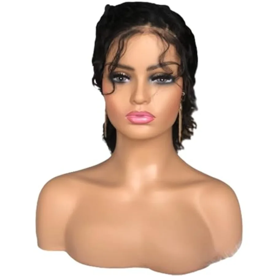 

Realistic Female Mannequin Head with Shoulder Manikin PVC Head Bust Wig Head Stand for Wigs Display Making Styling Perfect for