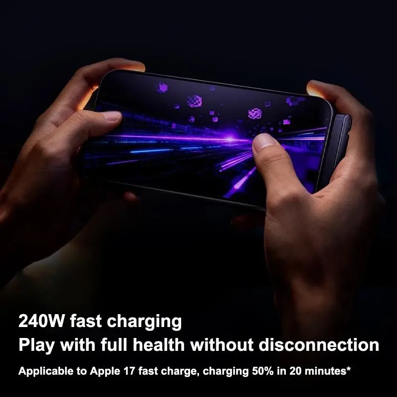 2-IN-1 Type-C Cable Foldable Mobile Phone Holder 240W Fast Charging Data Cable Multifunction Game Phone Bracket Dual PD Cable