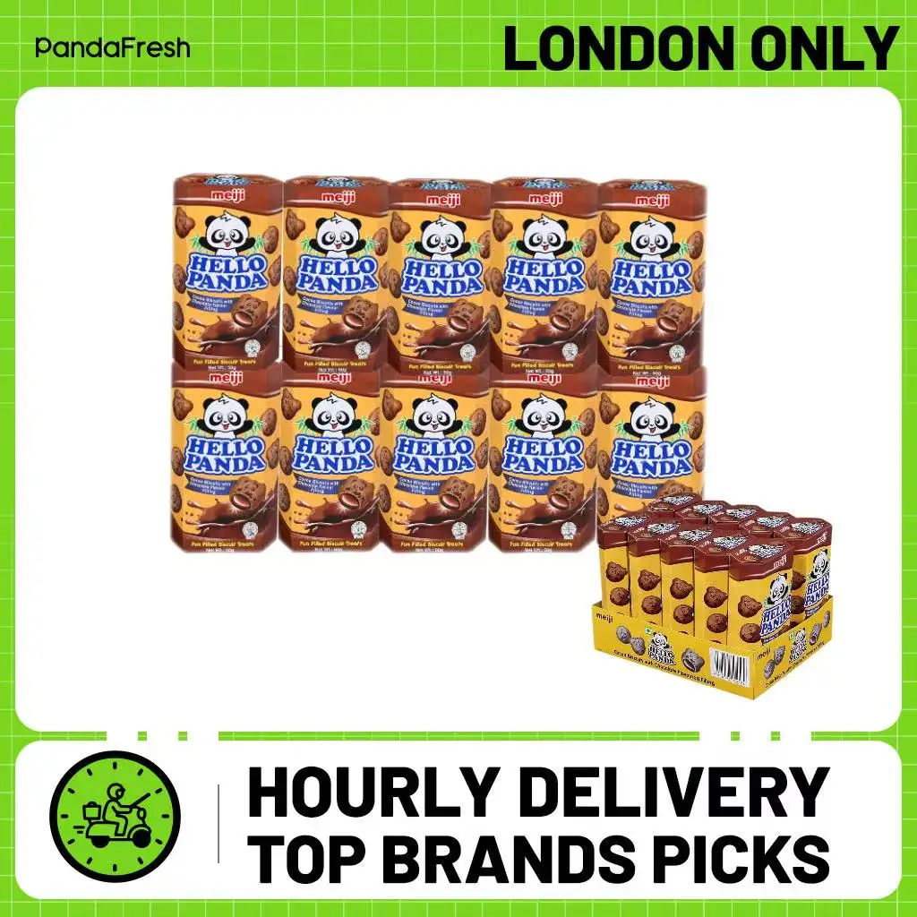 Meiji، Bear - بسكويت على شكل (نكهة الشوكولاتة المزدوجة)، عبوة من 10 قطع، 50 جرام لكل علبة