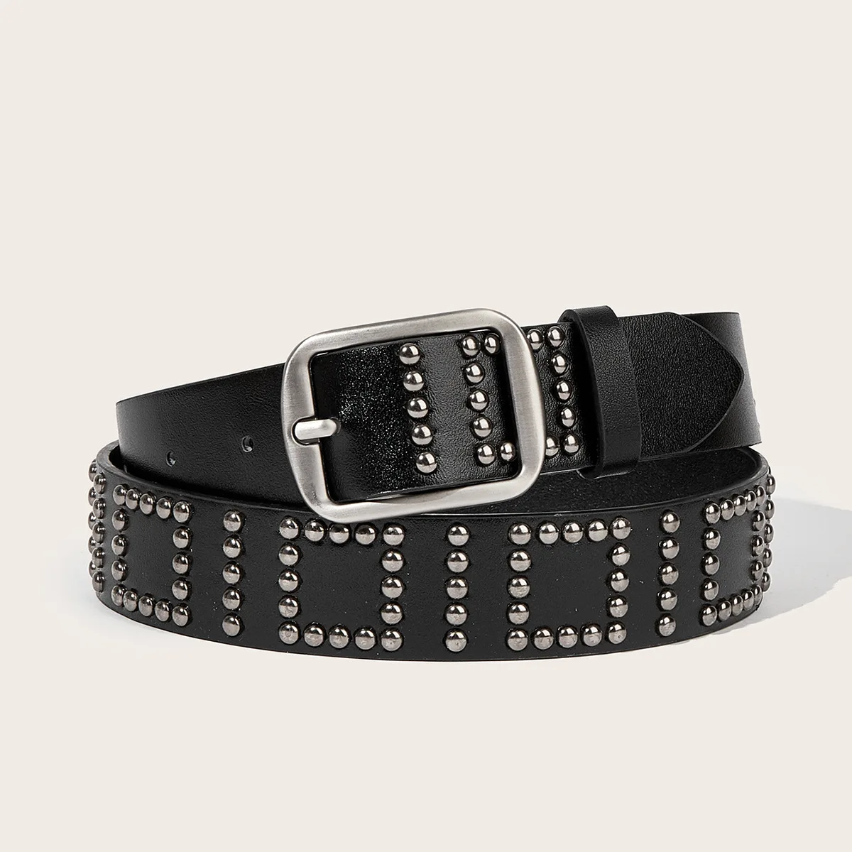 Punk Style Willow Nail Heavy Metal Belt Korean Version Jeans Fashion Decoration Pants Belt Day Buckle Belt Spot Wholesale