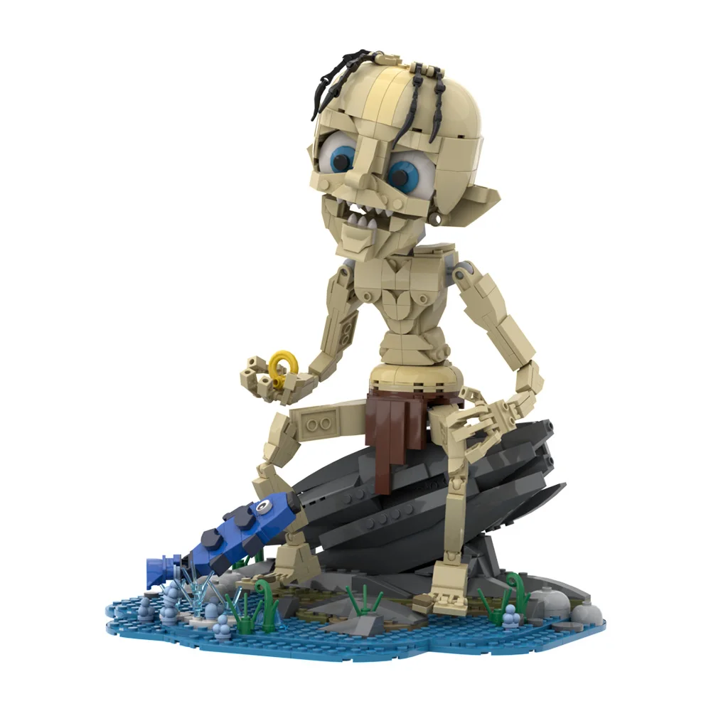 560PCS MOC Gollum Pop Model Bouwstenen Ringen Film Timid Dark Horror Gollum Action Figure Assembleren Bricks Speelgoed Gift