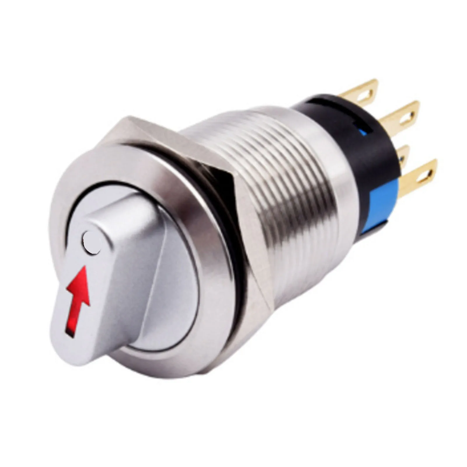 Easy Installation  19mm Momentary Selector Rotary Switch  2Positions 1NO1NC  Enhanced Visibility with LED Light