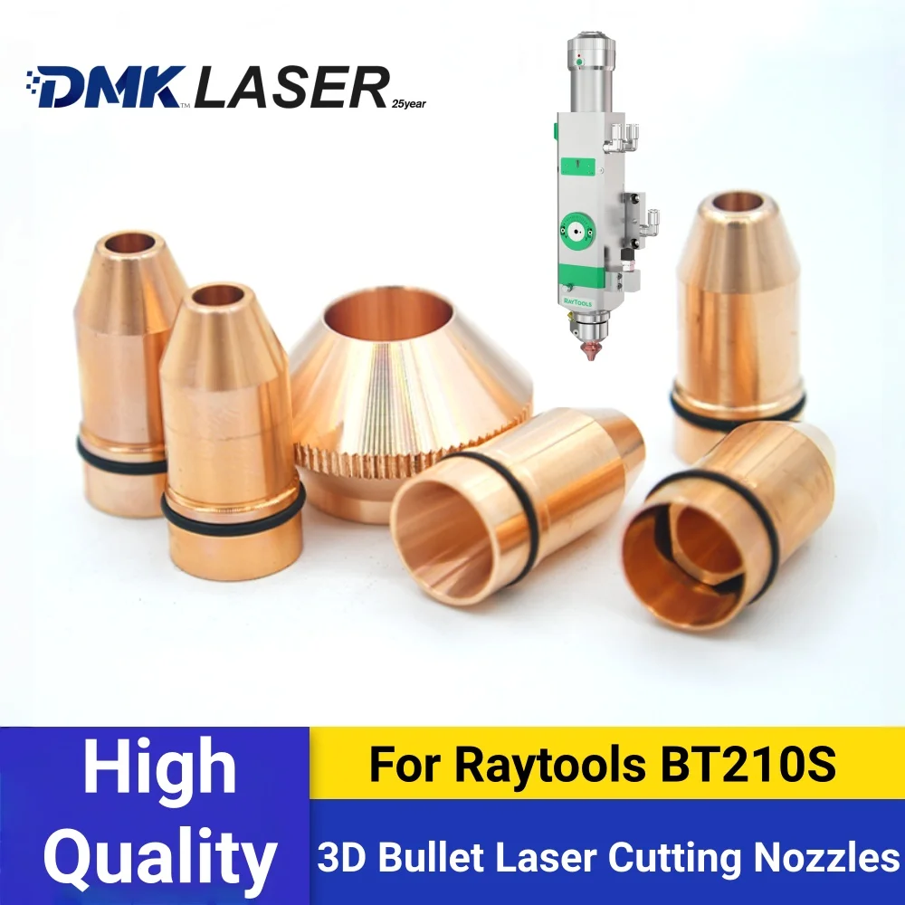 DMK laser 3D Bullet Cutting Nozzles D10.5H22 Single/Double Layer lock nut 0.8mm for Raytools cutting head BT210S BM210