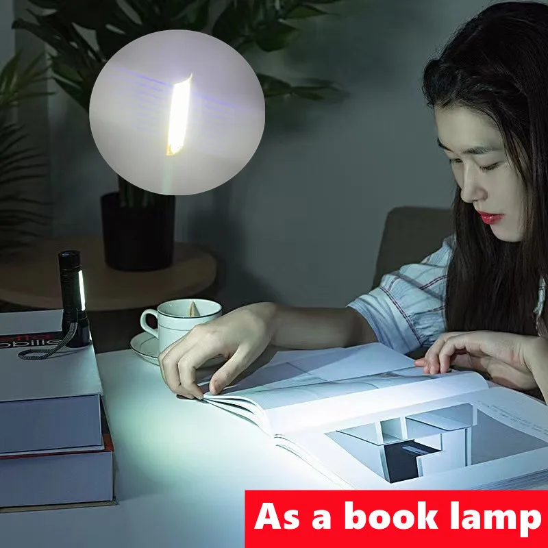 Linterna LED portátil XPE COB, linterna con 3 modos de Zoom recargable, luz de Camping impermeable