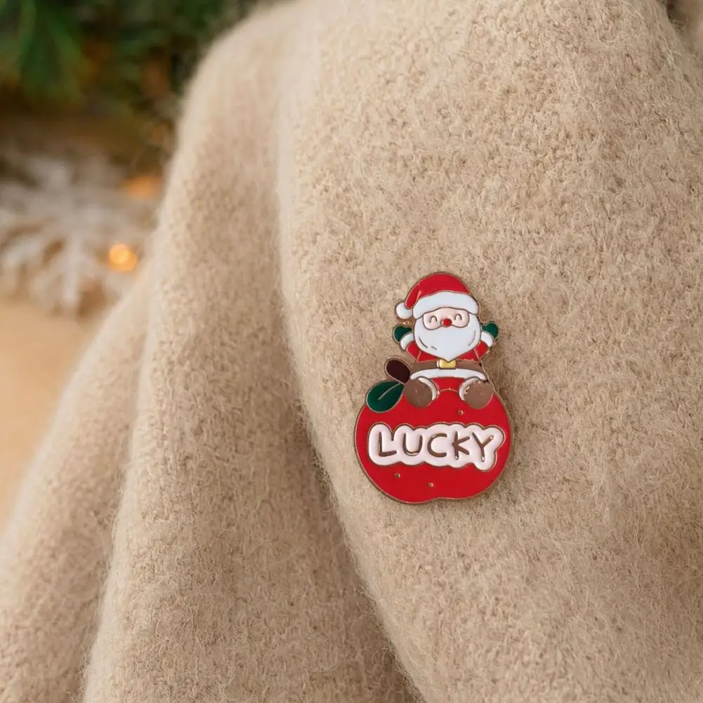 Santa Claus Brooch Christmas Brooch Christmas Cartoon Brooch Set Santa Claus Reindeer Gingerbread Snowman Lapel Pins for Clothes