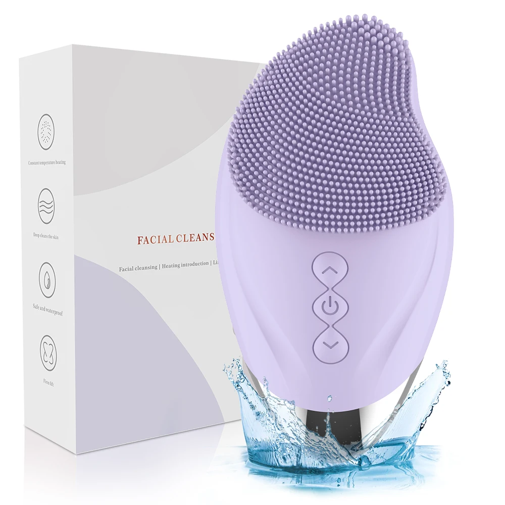 Escova De Limpeza De Silicone Elétrico, USB, Massageador Sônico, Impermeável, Vibração De Alta Freqüência, Dispositivo De Skincare