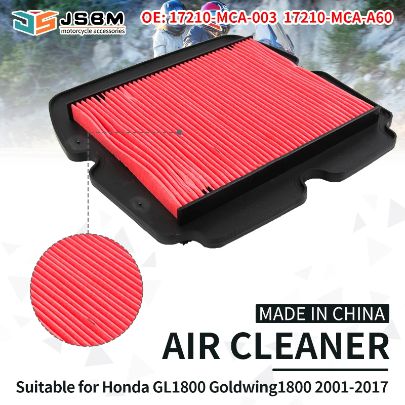 JSBM Motorcycle Air Filter For Honda GL1800 GoldWing GL1800 SC47 F6B F6C HP HPN HPNA HPNM BM Golden Wing 2001 2002 2003 - 2017