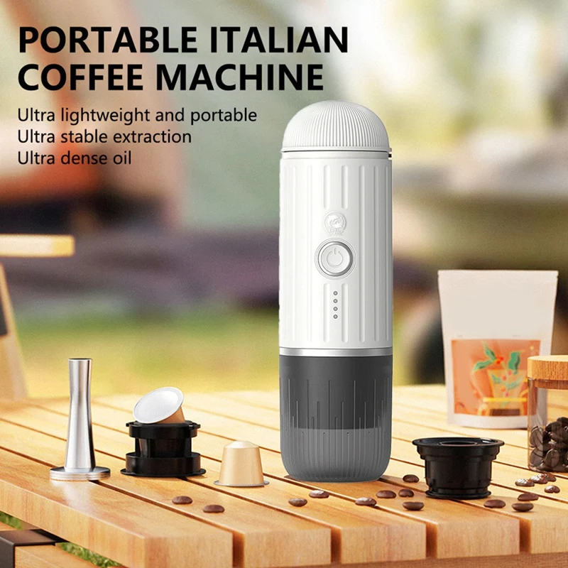 New Mini 2-In-1 Italian Capsule Coffee Machine Portable USB Compatible With Capsule & Ground Coffee Adjustable Strength