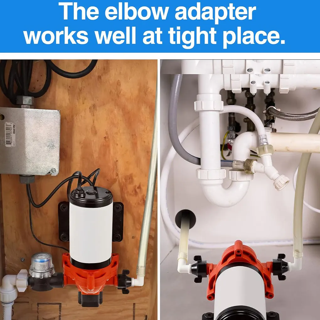 2 stuks Barb Elleboog en Rechte Draaibare Adapter RV Waterpomp Fittings Adapter RV Ervaring