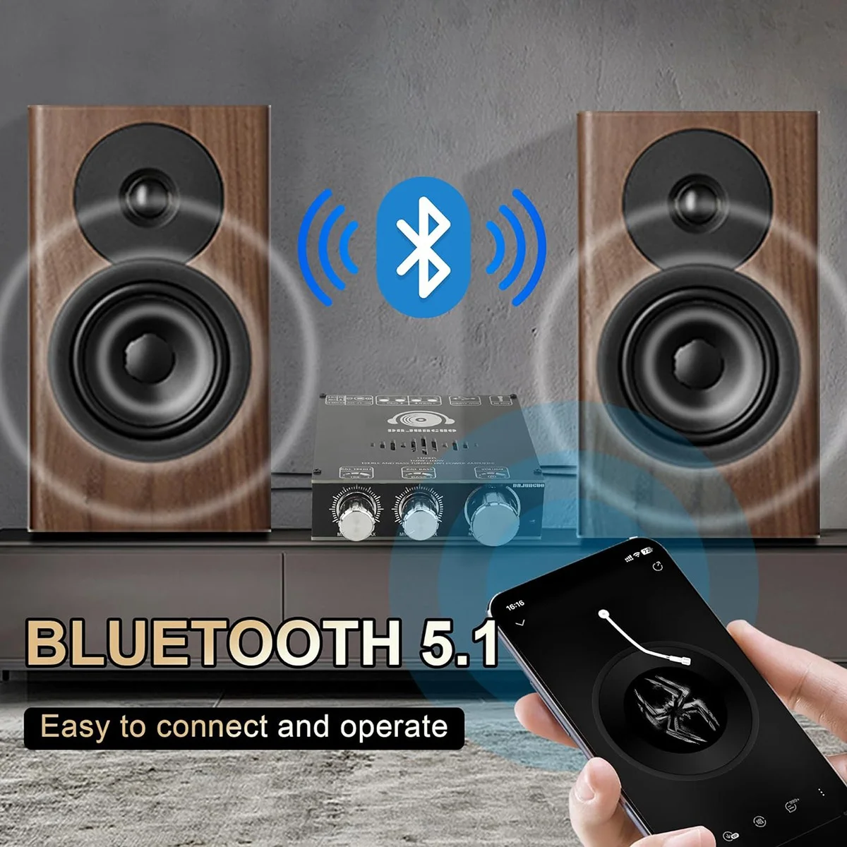 Плата усилителя мощности DAJUNGUO T160HS с Bluetooth, с сабвуфером, 2,0 каналов, 160Wx2,TDA7498E, цифровой модуль усилителя мощности звука модуль усилителя мощности