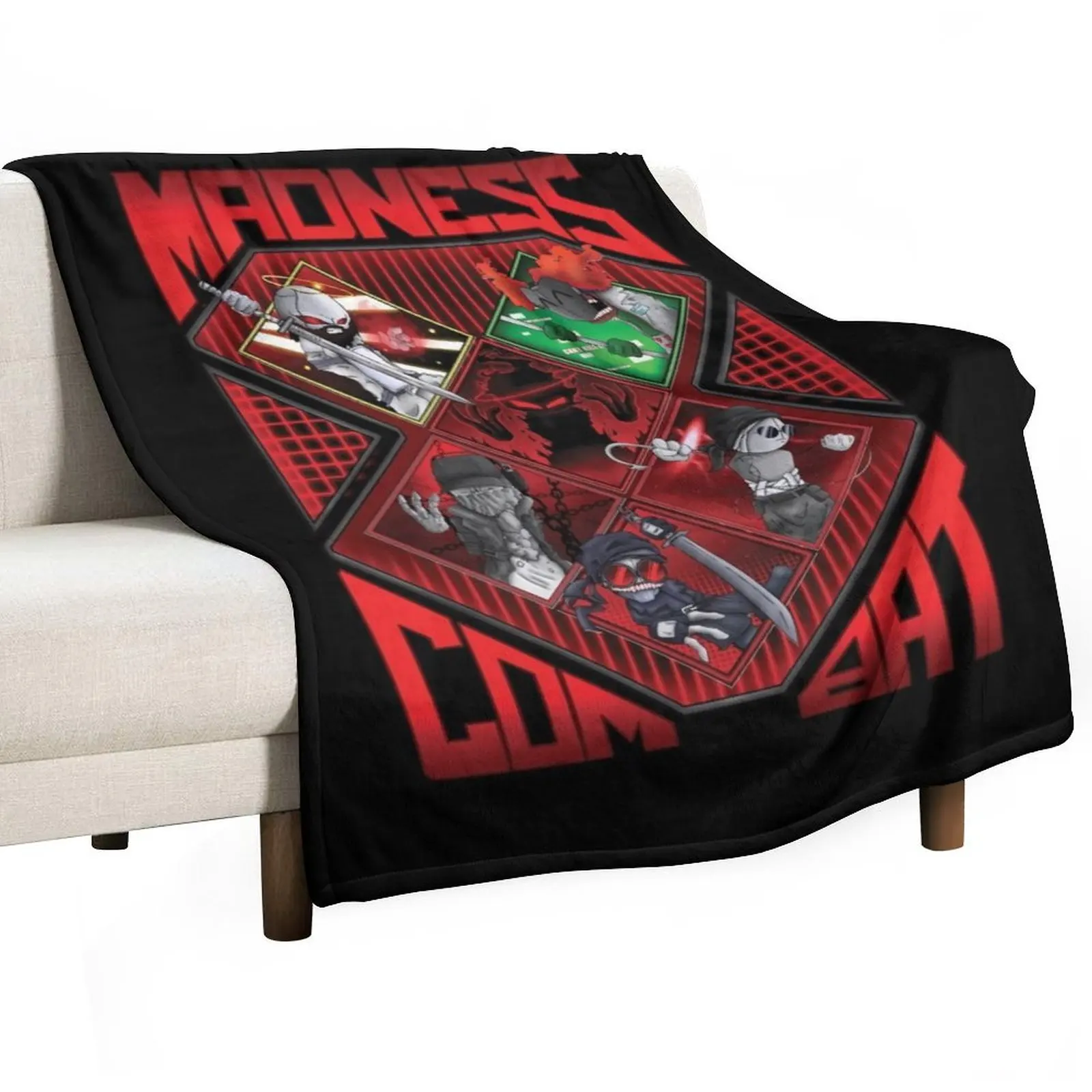 

Madness combat ALL 6 MAIN CHARACTERS ART Throw Blanket Flannel Fleece Soft Warm Throw Blanket